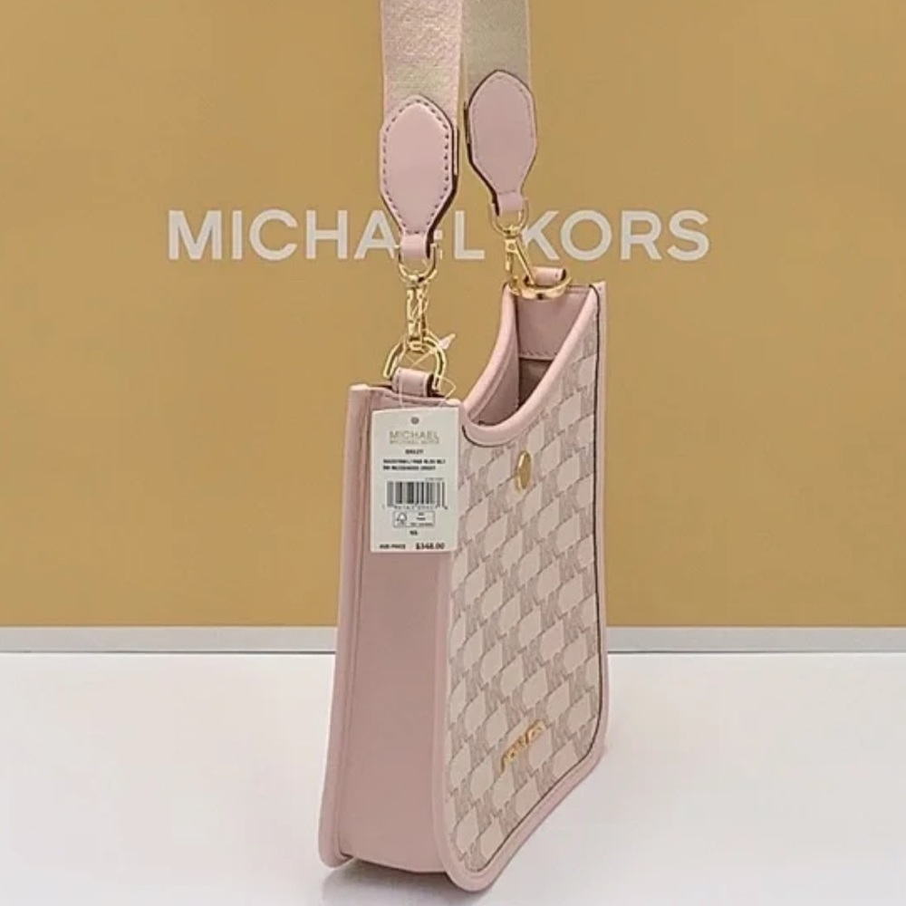 MICHAEL KORS Briley Small Logo Messenger Bag POWDER BLUSH MULTI COLOR - Picture 2 of 14